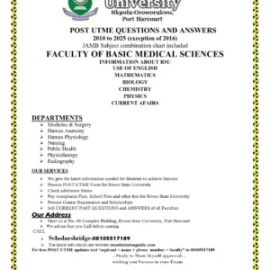 Basic Medical Sciences RSU Past Questions and Answers