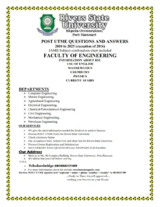 Engineering Faculty RSU Past Questions and Answers