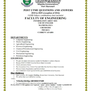 Engineering Faculty RSU Past Questions and Answers