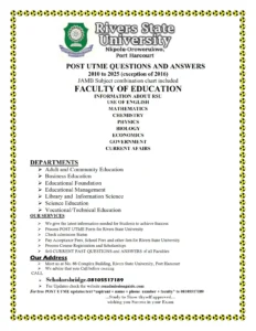 Education Faculty RSU Past Questions and Answers