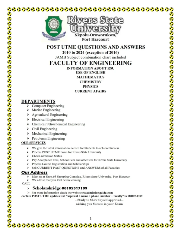 Engineering Faculty RSU Past Questions and Answers