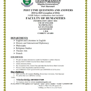 Humanities Faculty RSU Past Questions and Answers