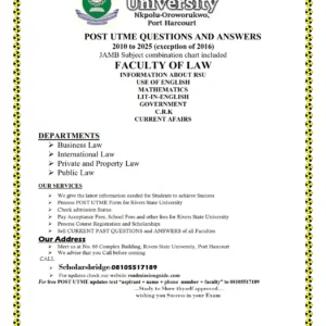 Law Faculty RSU Past Questions and Answers