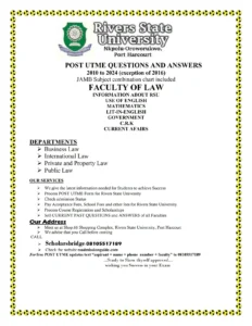 Law Faculty RSU Past Questions and Answers