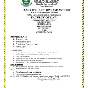 Law Faculty RSU Past Questions and Answers