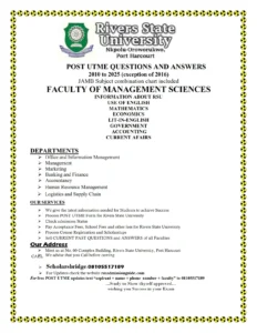 Management Sciences Faculty RSU Past Questions and Answers