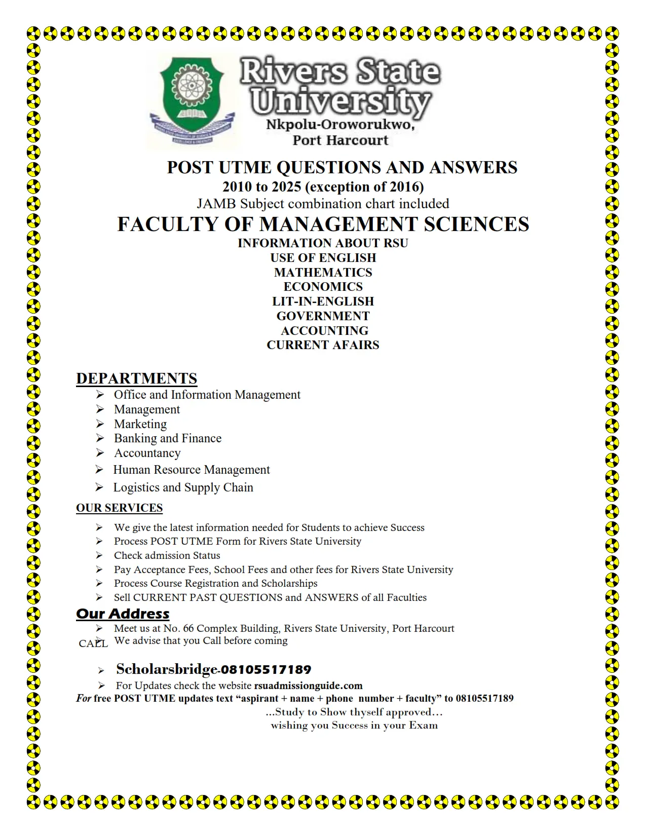 Management Sciences Faculty RSU Past Questions and Answers