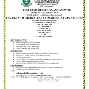 Media and Communication (Mass Communication) RSU Past Questions and Answers