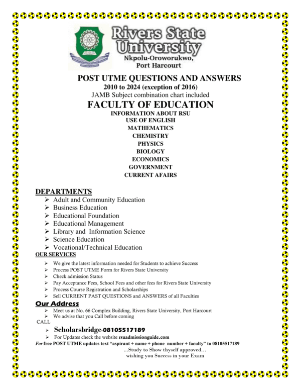 Education Faculty RSU Past Questions and Answers