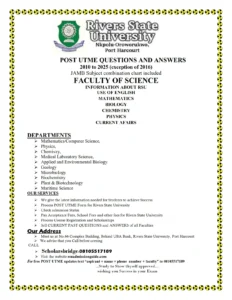 Science Faculty RSU Past Questions and Answers