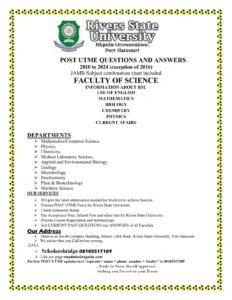 Science Faculty RSU Past Questions and Answers