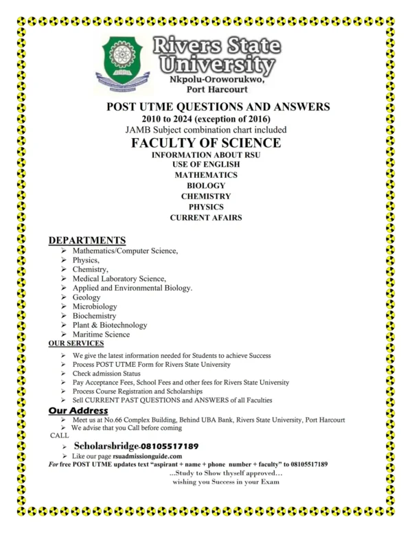 Science Faculty RSU Past Questions and Answers