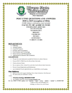 Agriculture Faculty RSU Past Questions and Answers