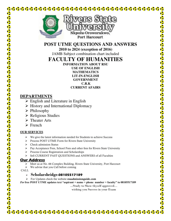 Humanities Faculty RSU Past Questions and Answers
