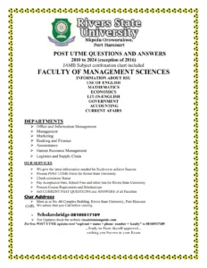 Management Sciences Faculty RSU Past Questions and Answers