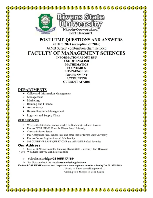 Management Sciences Faculty RSU Past Questions and Answers